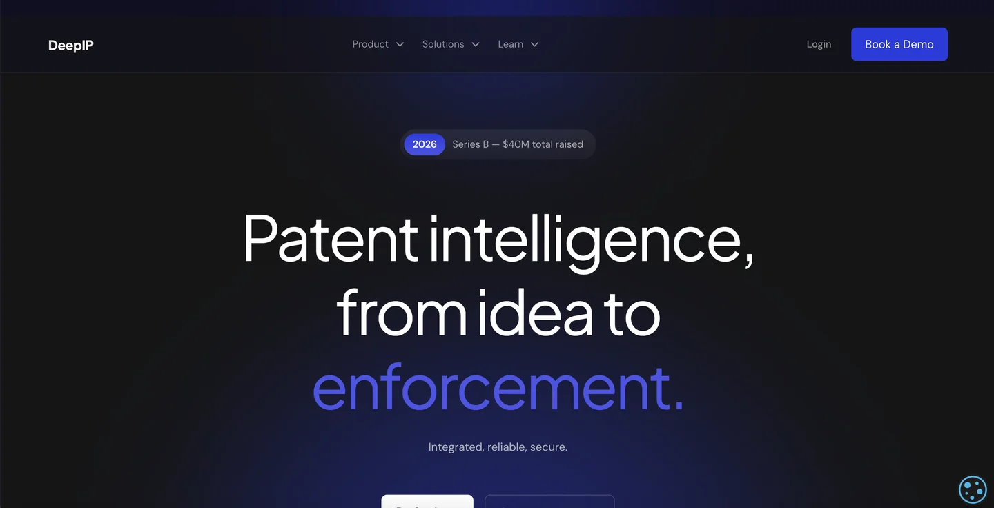 DeepIP AI patent drafting assistant homepage