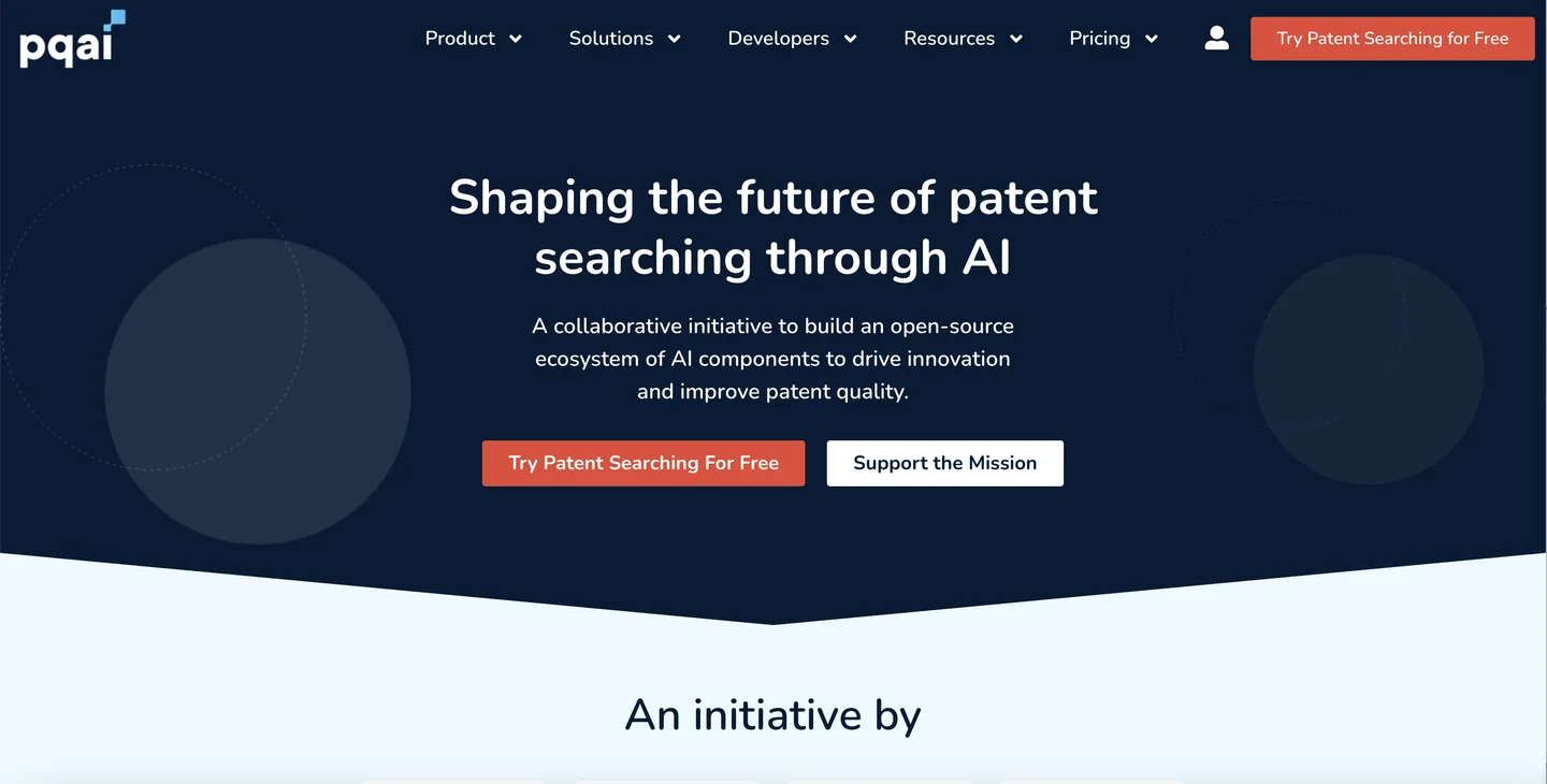 PQAI free AI-powered prior art search tool homepage